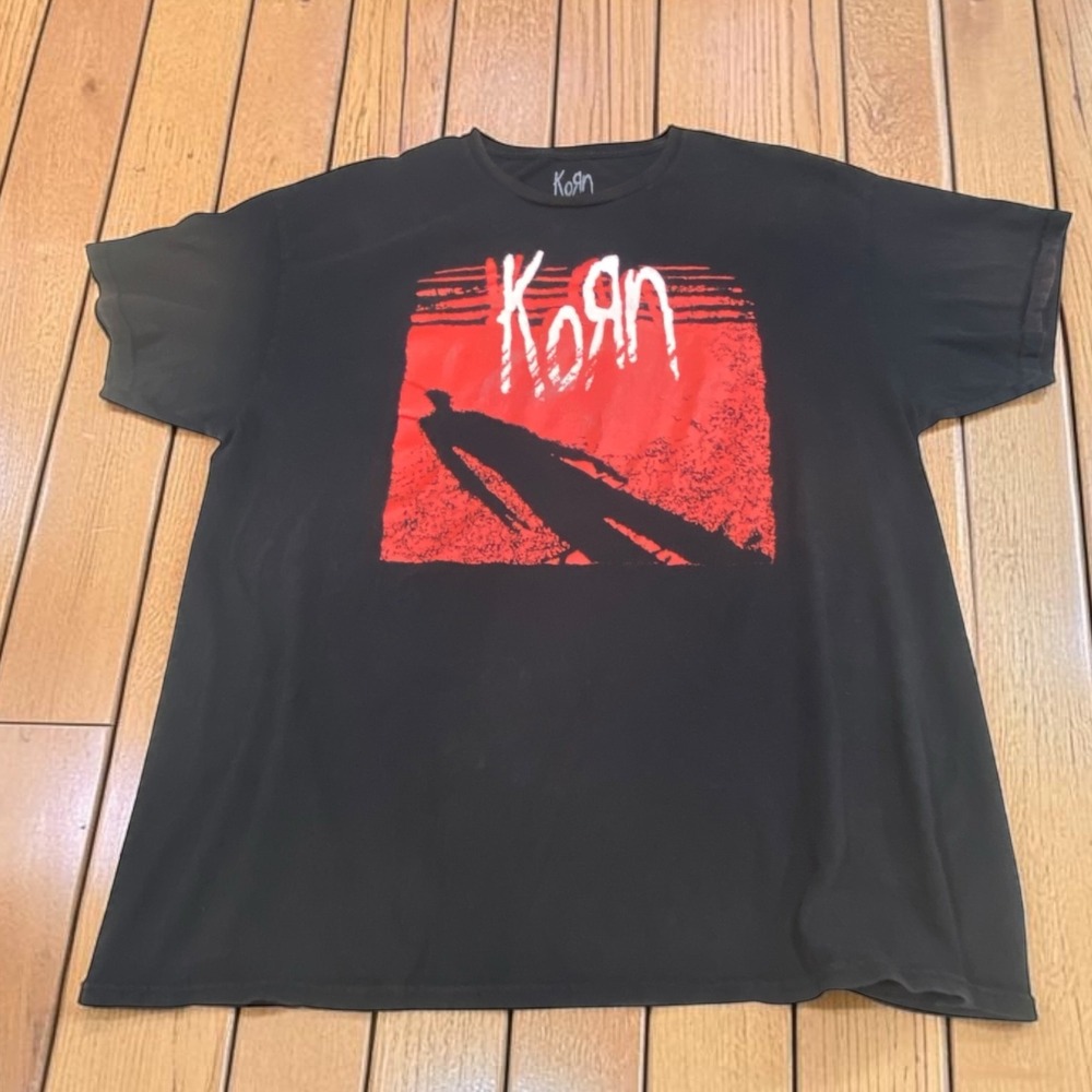 Korn Shadow Man T-Shirt Mens XL Black Self-Titled Album Nu Metal Band Graphic